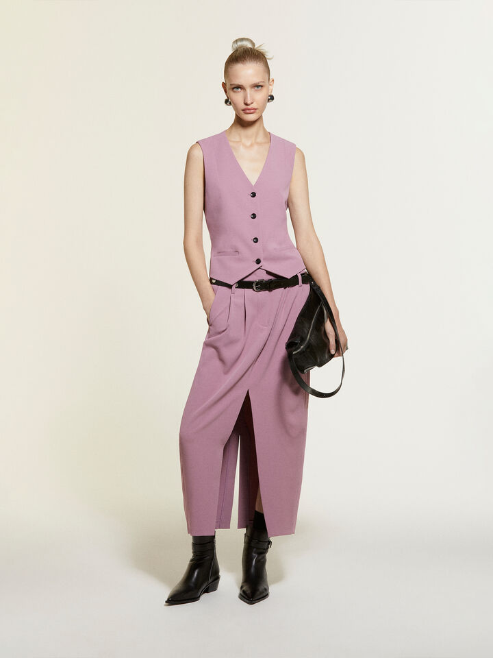 Mauve slim fit vest - women's vests and sleeveless jackets - Lilac | Sisley image number 7